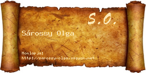 Sárossy Olga névjegykártya