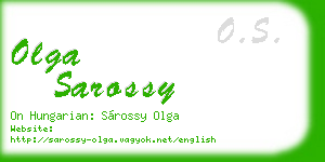 olga sarossy business card