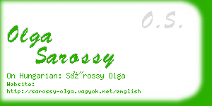 olga sarossy business card